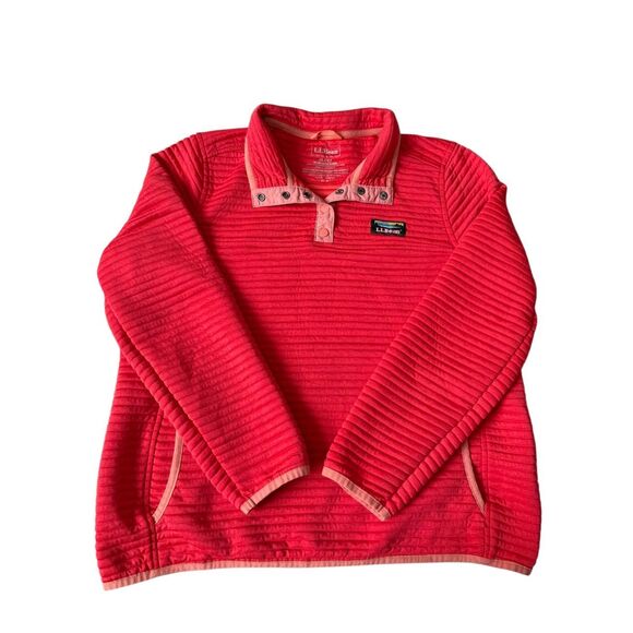 LL Bean Pullover Allright Red size Medium Petite - Picture 2 of 8